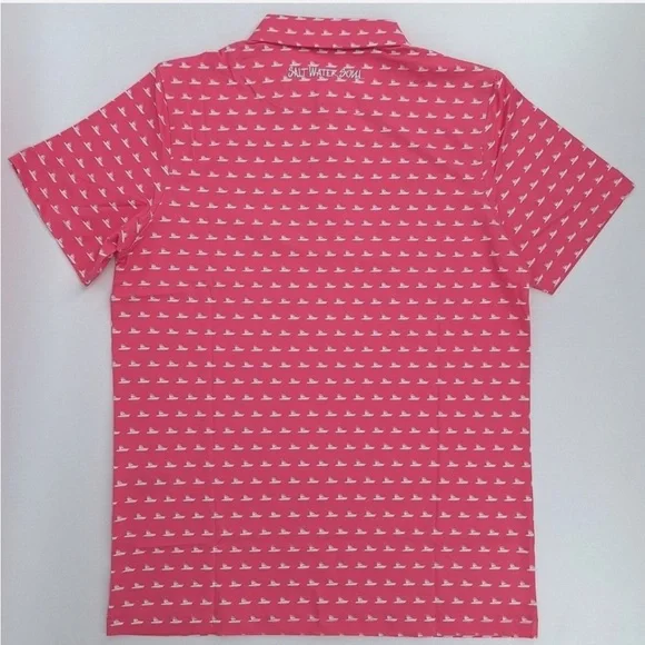 Salt Water Soul Pink Sea Ya Polo Shirt for Men - Picture 2 of 4